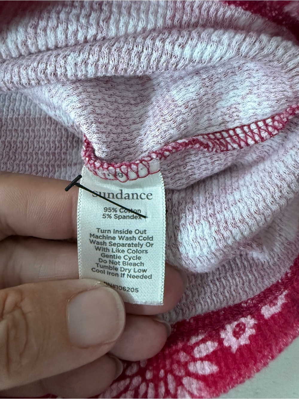 SUNDANCE Thermal Waffle Knit Long Sleeve Shirt Top : Burgundy Small E02 - Picture 5 of 5